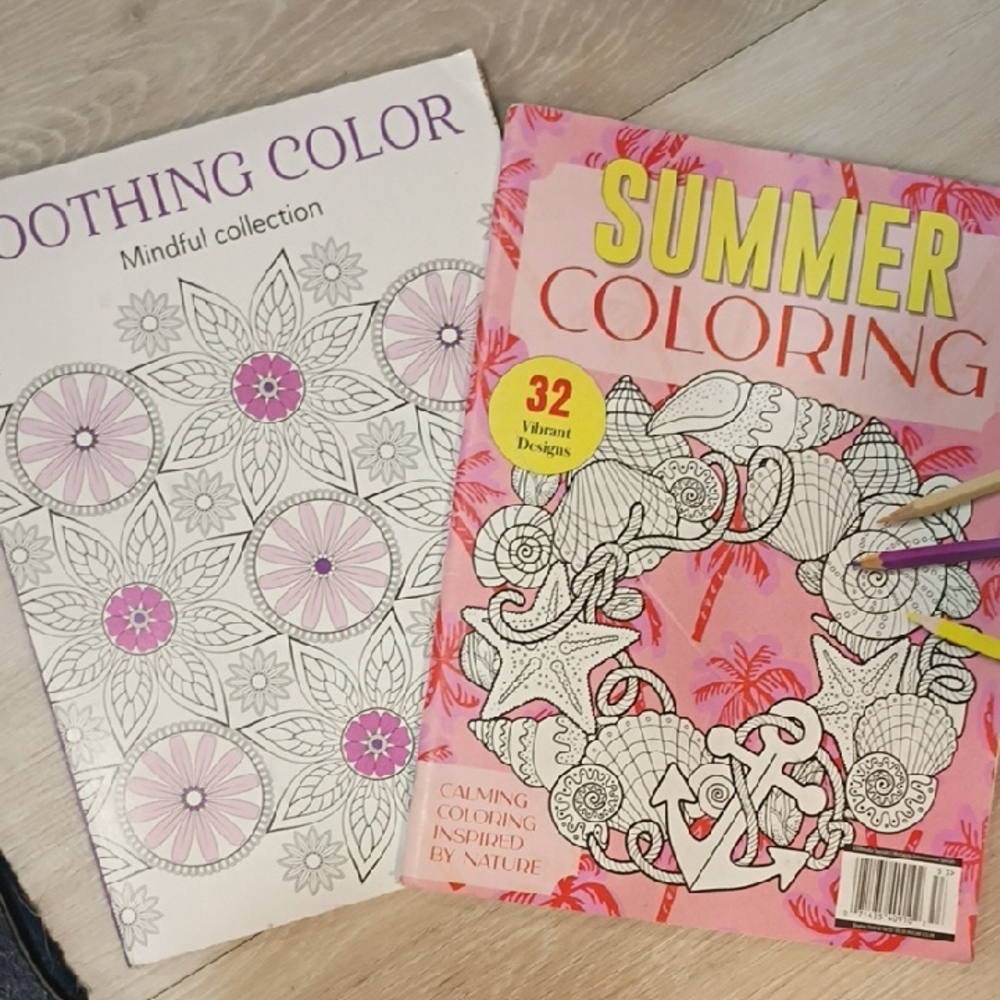 💜Summer and Soothing Coloring Books